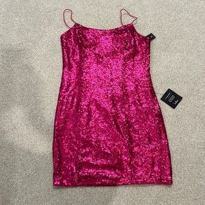 Lulus Hot Pink Sequin Dress
